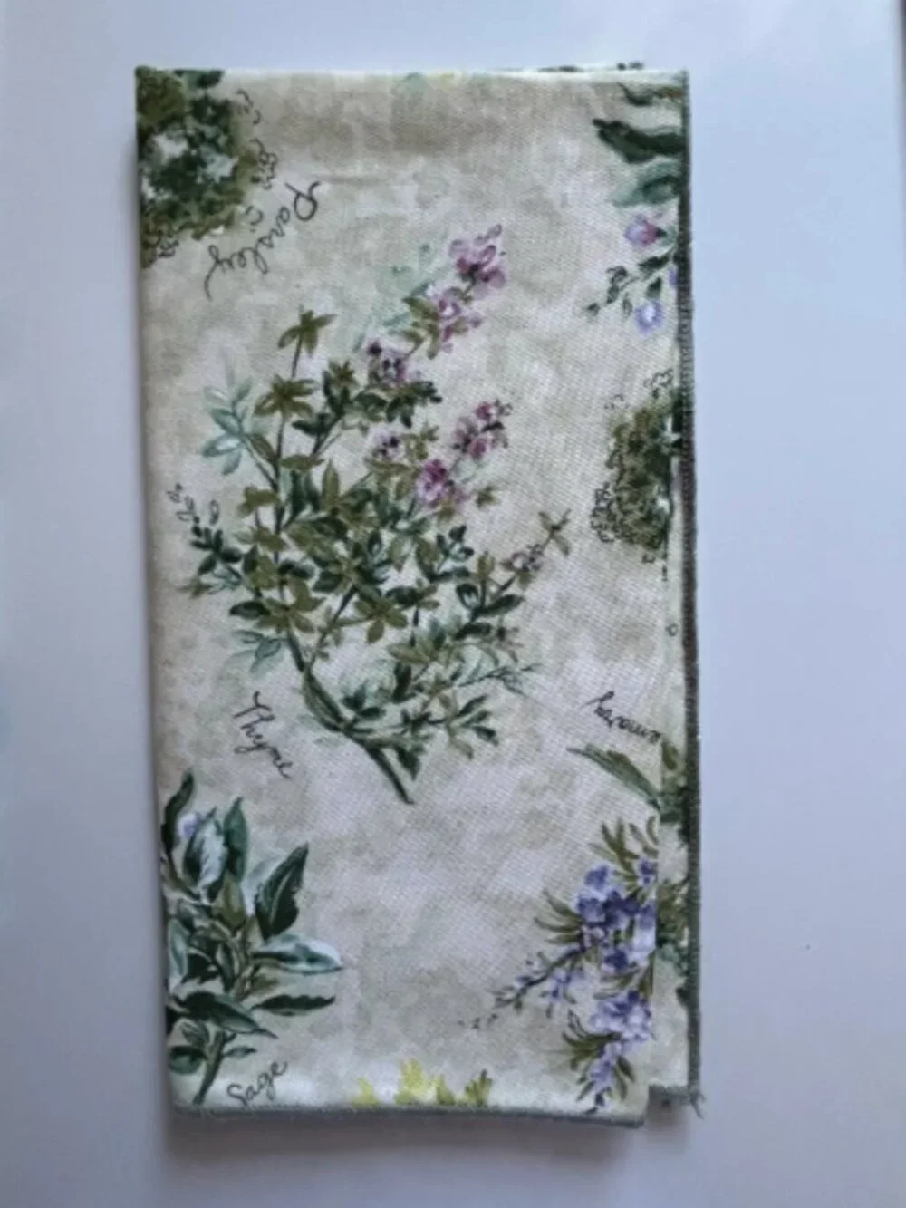 Set of 6 Vintage Botanical Herb Cloth Napkins 17